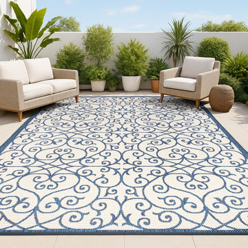 Madrid Vintage Filigree Textured Weave Indoor/outdoor Area Rug